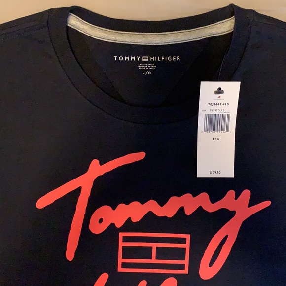 Tommy Hilfiger / Black With Red Logo T-Shirt - Picture 3 of 5